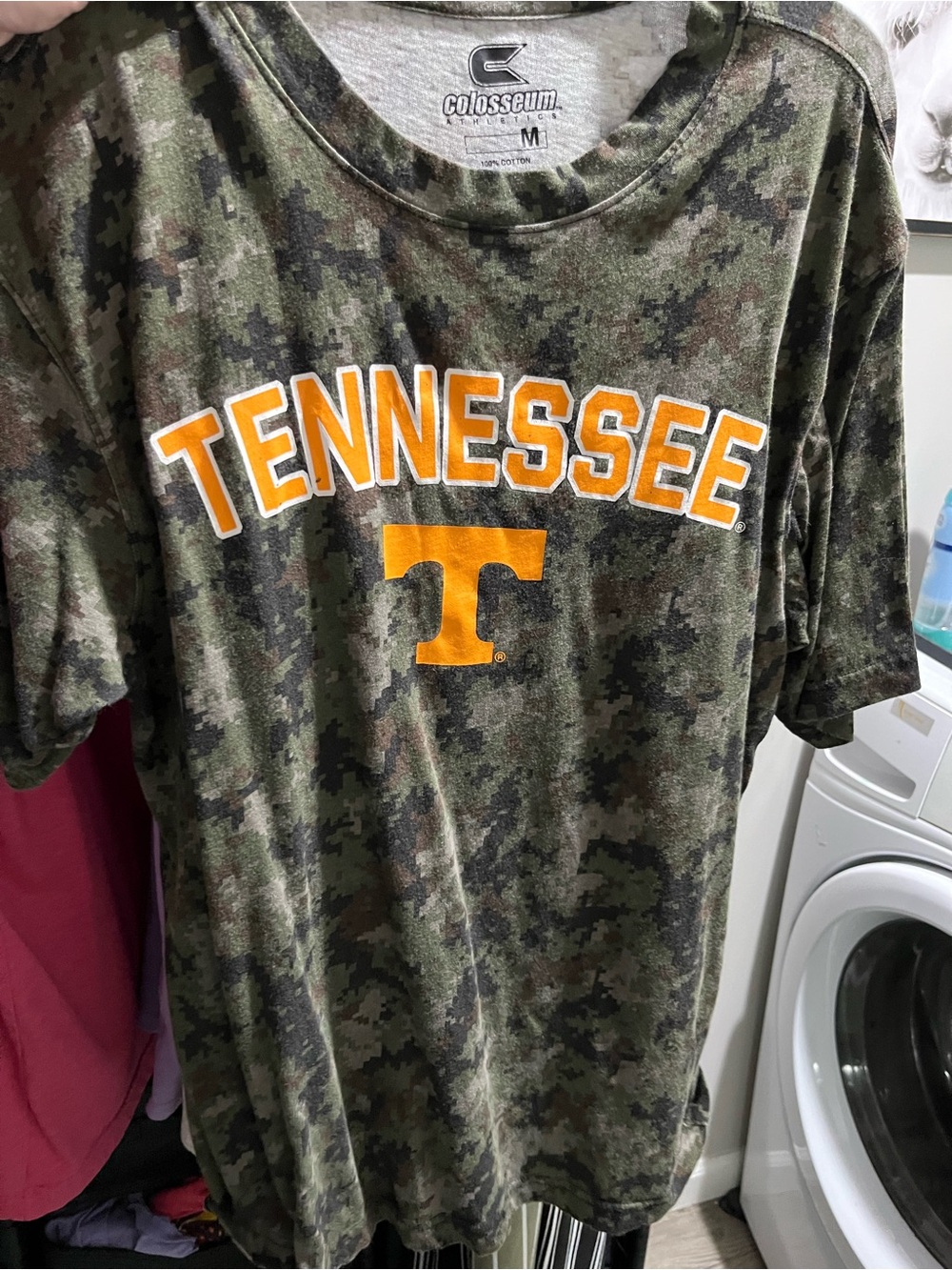 Colosseum Tennessee Camo Short Sleeve Tee in Olive and Orange